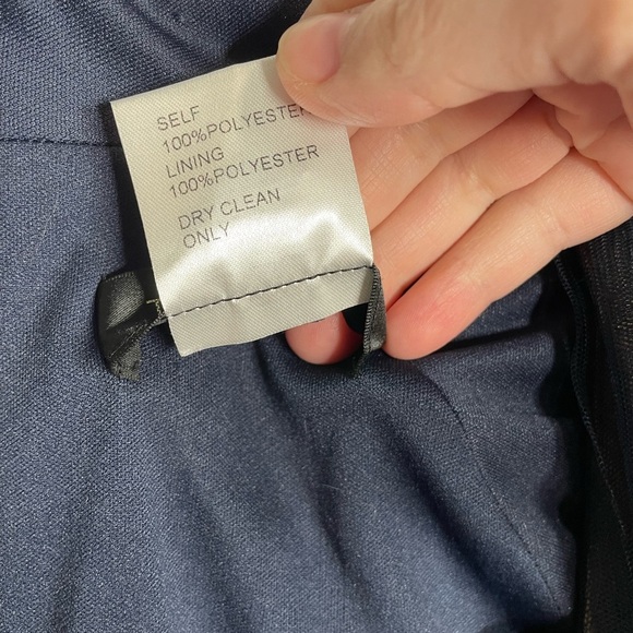 Tadashi Shoji Gown Navy chiffon overlay Nude event maxi dress women’s size 6 - Picture 4 of 6